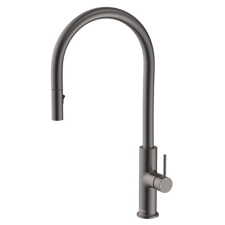 Fienza Kaya Pull Out Sink Mixer Gun Metal 228108Gm Kitchen Taps