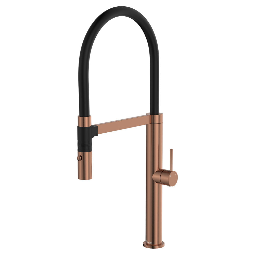 Fienza 228109CO-LF Kaya Pull Down Mixed Sink Mixer, Brushed Copper