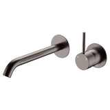 Fienza 228118GM-200-LF Kaya Up Basin/Bath Wall Mixer Set, Round Plates, 200mm Outlet, Lead Free, Gun Metal