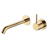 Fienza 228118UB-200-LF Kaya Up Basin/Bath Wall Mixer Set, Round Plates, 200mm Outlet, Lead Free, Urban Brass