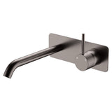 Fienza 228119GM-200-LF Kaya Up Basin/Bath Wall Mixer Set, Rectangular Plate, 200mm Outlet, Lead Free, Gun Metal