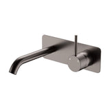 Fienza 228119GM-LF Kaya Up Basin/Bath Wall Mixer Set, Rectangular Plate, 160mm Outlet, Lead Free, Gun Metal