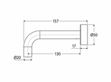 Fienza 228121-LF Kaya Basin/Bath Outlet, 130mm, Lead Free, Chrome