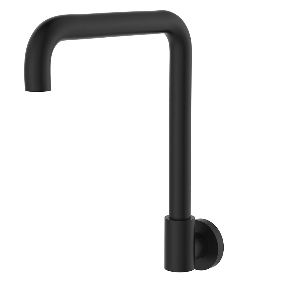 Fienza 228122B-LF Kaya Squareline Wall Swivel Outlet Set, Matte Black