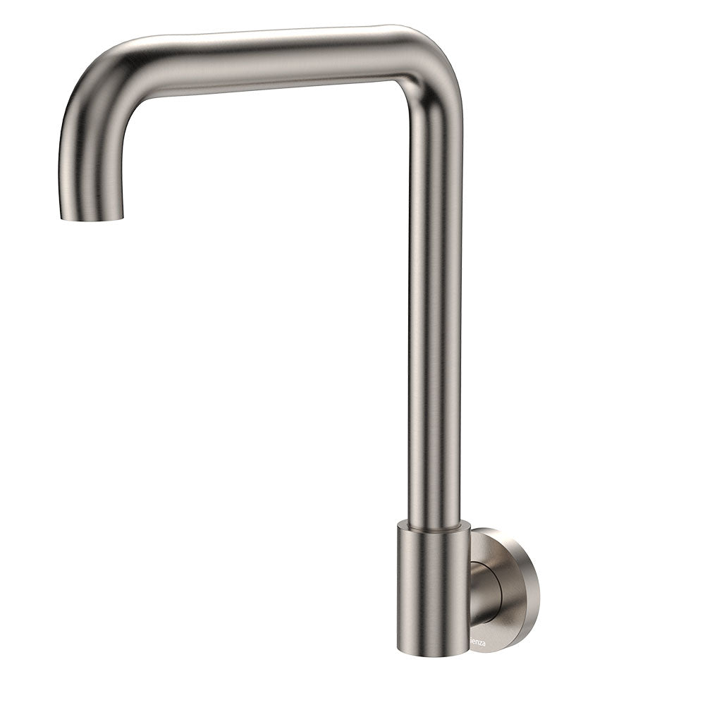 Fienza 228122BN-LF Kaya Squareline Wall Swivel Outlet Set, Brushed Nickel
