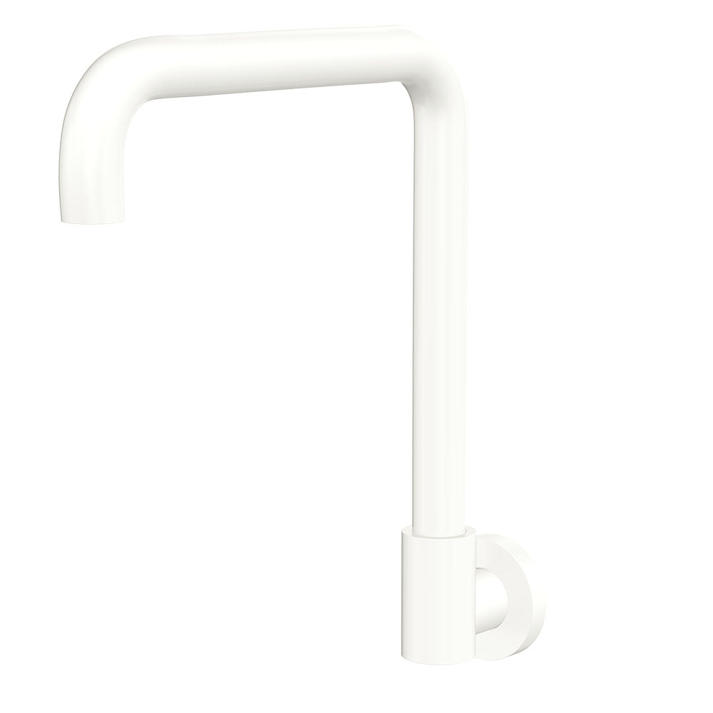 Fienza 228122MW-LF Kaya Squareline Wall Swivel Outlet Set, Matte White