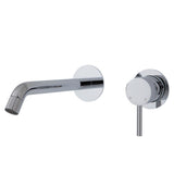 Fienza Axle Wall Basin/Bath Mixer Set Chrome Small Round Plates 200Mm Outlet 231104-200 Bathroom