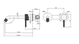 Fienza Axle Wall Basin/Bath Mixer Set Chrome Small Round Plates 200Mm Outlet 231104-200 Bathroom