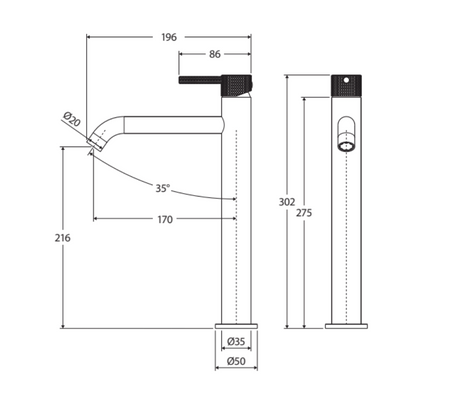 Fienza Axle 231107Bn Brushed Nickel Tall Basin Mixer Mixers