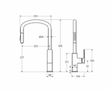 Fienza 233108GM-LF Tono Pull Out Sink Mixer, Gun Metal
