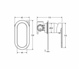Fienza 234101BN-LF Empire Slim Wall Mixer, Oval Plate, Lead Free, Brushed Nickel
