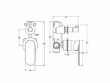 Fienza 234102BN-4-LF Empire Slim Wall Diverter Mixer, Small Round Plates, Vertical, Lead Free, Brushed Nickel
