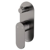 Fienza 234102GM-LF Empire Slim Wall Diverter Mixer, Large Oval Plate, Vertical, Lead Free, Gun Metal