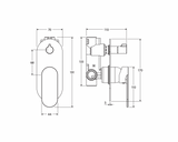 Fienza 234102-LF Empire Slim Wall Diverter Mixer, Large Oval Plate, Vertical, Lead Free, Chrome