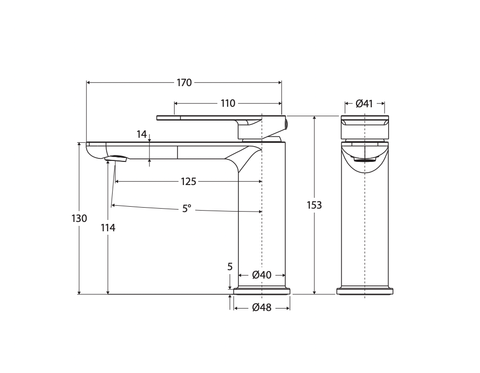 Fienza 234103-LF Empire Slim Basin Mixer, Cold Start, Lead Free, Chrome