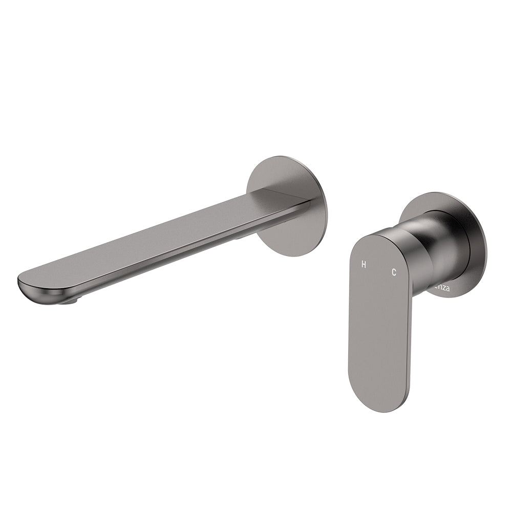 Fienza 234104GM-200-LF Empire Slim Basin/Bath Wall Mixer Set, Round Plates, 200mm Outlet, Lead Free, Brushed Copper (Copy)
