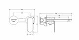 Fienza 234104-LF Empire Slim Basin/Bath Wall Mixer Set, Round Plates, 160mm Outlet, Lead Free, Chrome