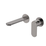 Fienza 234104GM-LF Empire Slim Basin/Bath Wall Mixer Set, Round Plates, 160mm Outlet, Lead Free, Gun Metal