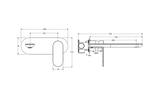 Fienza 234106UB-200-LF Empire Slim Basin/Bath Wall Mixer Set, Oval Plate, 200mm Outlet, Lead Free, Urban Brass
