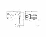 Fienza 234112UB-4-LF Empire Slim Wall Diverter Mixer, Small Round Plates, Horizontal, Lead Free, Urban Brass