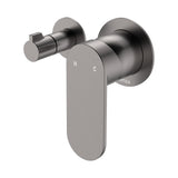 Fienza 234112GM-4-LF Empire Slim Wall Diverter Mixer, Small Round Plates, Horizontal, Lead Free, Gun Metal