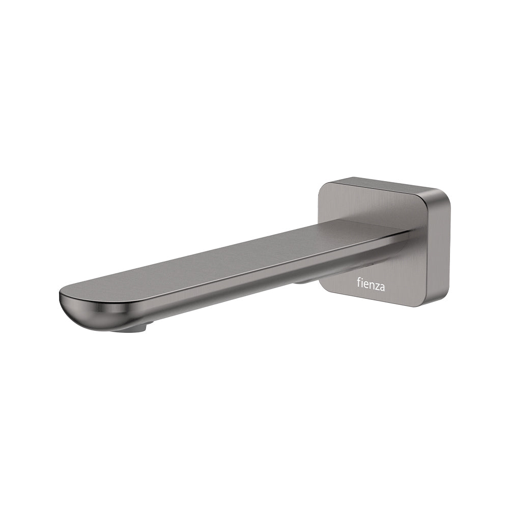 Fienza 234115GM-LF Empire Slim Wall Basin/Bath Outlet, 180mm, Square Plate, Lead Free, Gun Metal