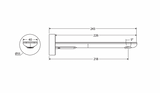 Fienza 234116CO-2-LF Empire Slim Wall Bath/Basin Outlet, 220mm, Round Plate, Lead Free, Brushed Copper