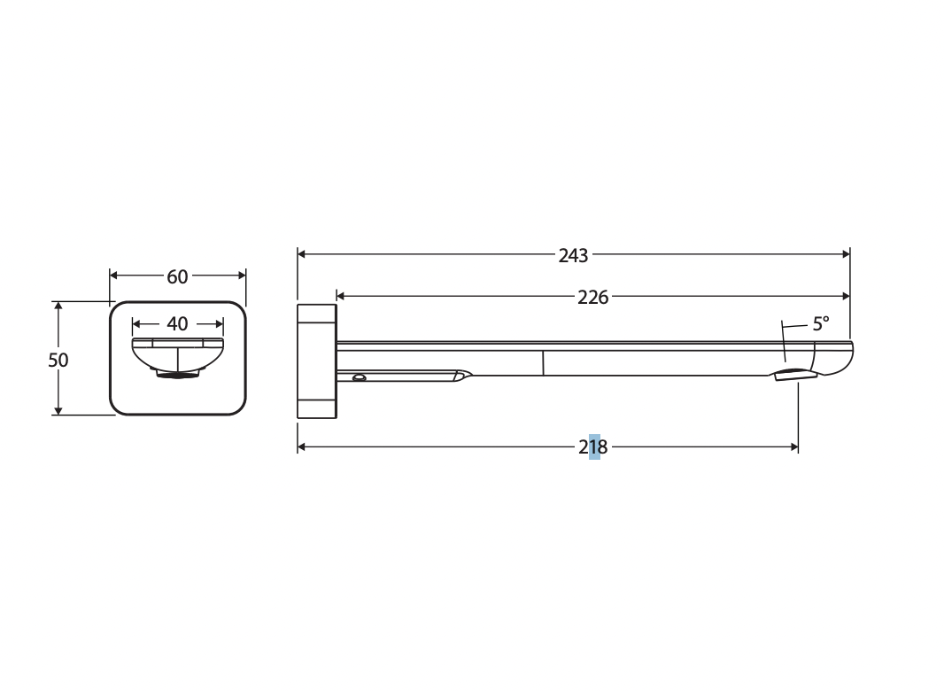 Fienza 234116CO-LF Empire Slim Wall Basin/Bath Outlet, 220mm, Square Plate, Lead Free, Brushed Copper