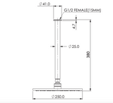 Greens Lavish Brass Ceiling Shower, PVD Brushed Nickel, 239101BN