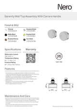 Nero Serenity Wall Top Assembly w/ Carrara Handle Chrome 24D005CH