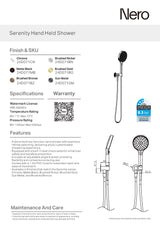 Nero Serenity Hand Held Shower Brushed Gold 24D071BG