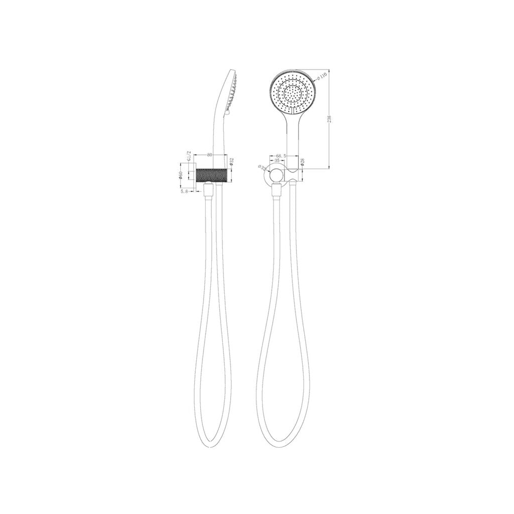 Nero NR251905BN Opal Shower Bracket With Air Shower - Brushed Nickel