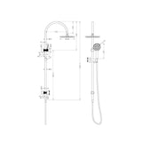 Nero NR251905bBN Opal Twin Shower Set With Air Shower - Brushed Nickel