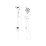 Nero NR251905dGR Opal Rail Shower - Graphite Gunmetal Grey