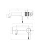 Nero NR251907aGR Opal Wall Basin / Bath Mixer - Graphite Gunmetal Grey