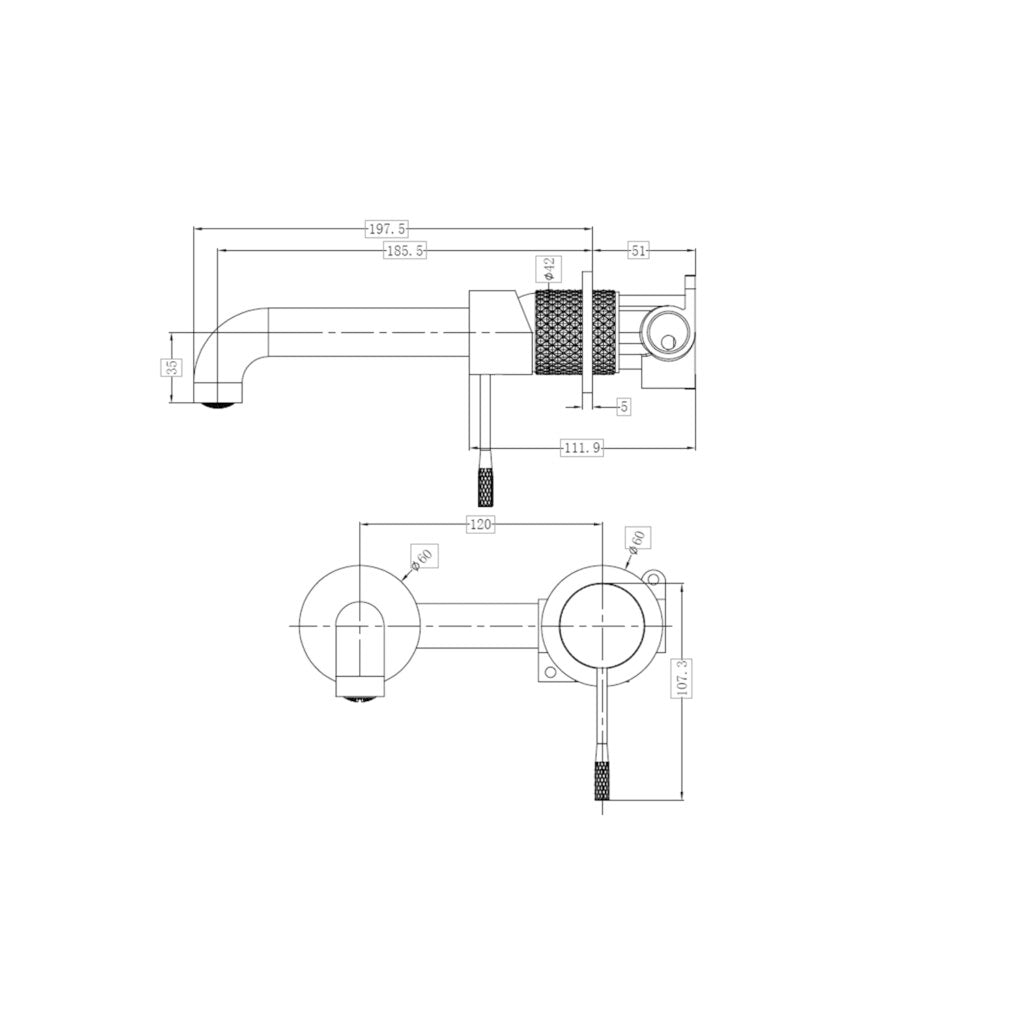 Nero NR251907bBN Opal Wall Basin/Bath Mixer Separate Back Plate - Brushed Nickel