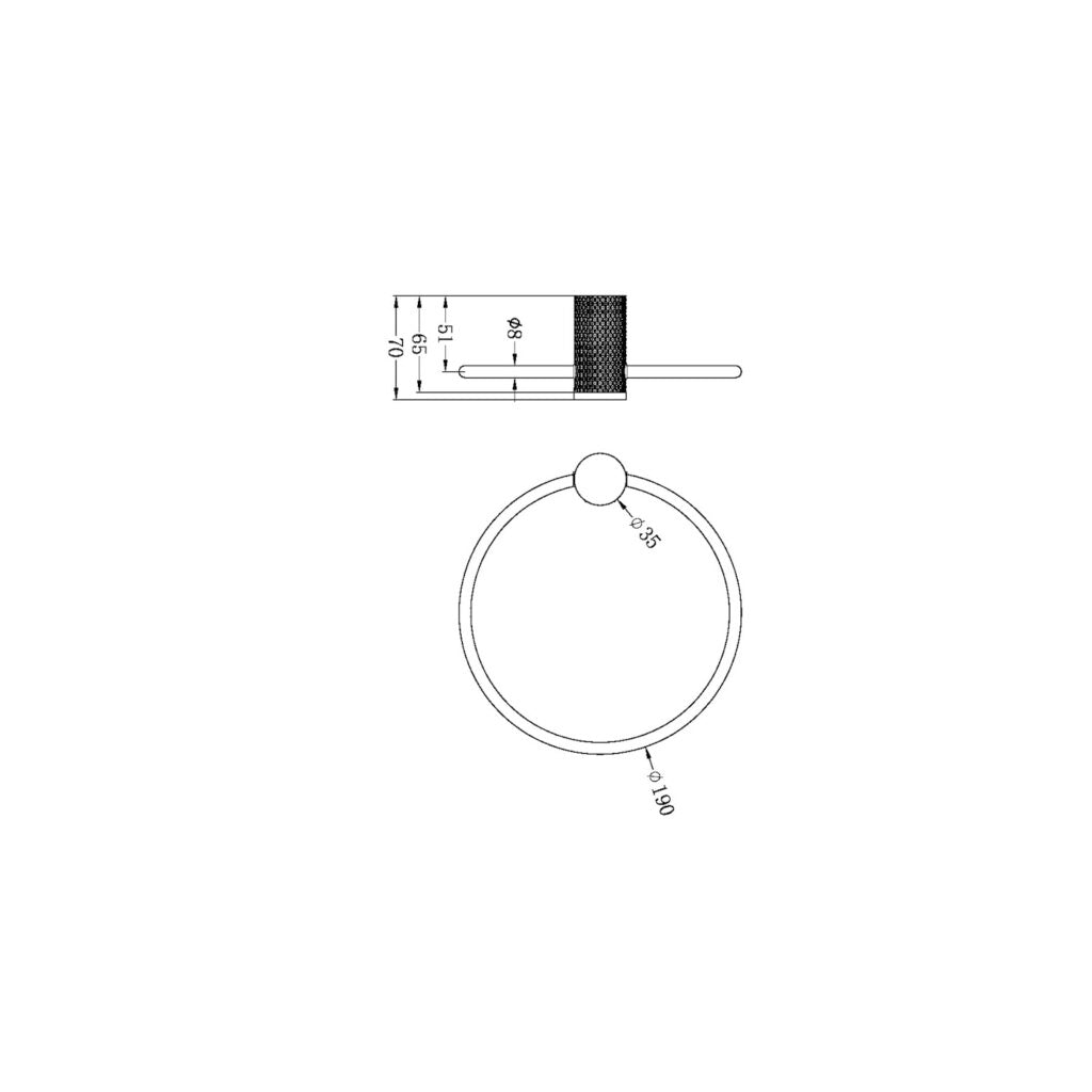 Nero NR2580aBG Opal Towel Ring - Brushed Gold
