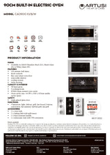 Artusi CAO900B 90cm Built In Oven, Black