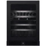 Artusi AWC37BV Dual Zone Wine Cooler, 37 Bottle, Reversible Door, Matte Black