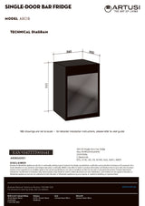Artusi ABC1B Freestanding Beverage Centre, Glass Door, Black