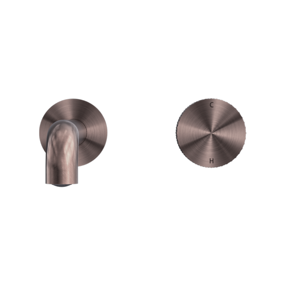 Nero Opal Progressive Wall Basin Mixer 230mm Spout Brushed Bronze NR252007a230BZ