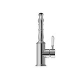 Nero York Tall Basin Mixer Hook Spout With White Porcelain Lever, Chrome NR69210201CH