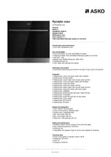 ASKO OTP26SSHAU 60cm Essence Pyrolytic Built-in Oven Stainless Steel - ASKO Factory Seconds