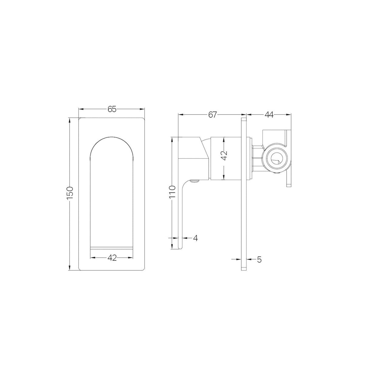 Nero NR321511BN Bianca Shower Mixer - Brushed Nickel