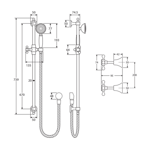 Fienza Lillian Rail Shower Set Matte Black 336103Bk Showers