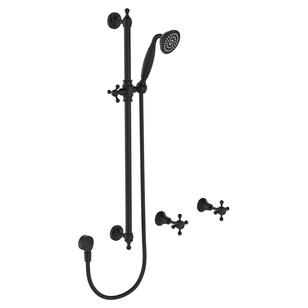 Fienza Lillian Rail Shower Set Matte Black 336103Bk Showers