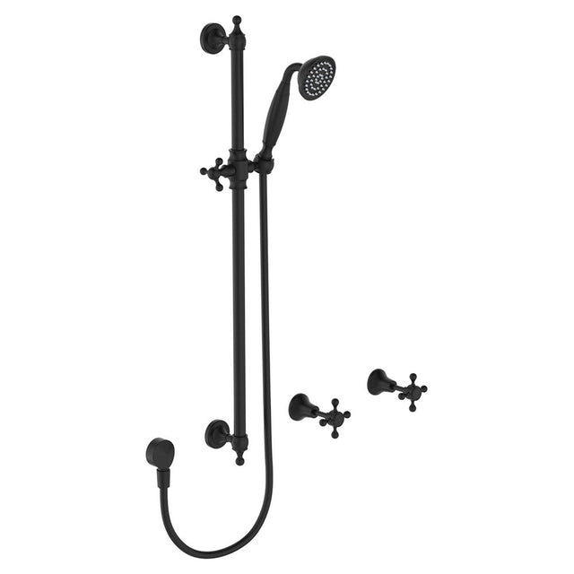 Fienza Lillian Rail Shower Set Matte Black 336103Bk Showers