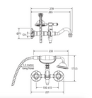 Fienza 336105 Lillian Exposed Bath Tap Set with Hand Shower, Chrome - Special Order