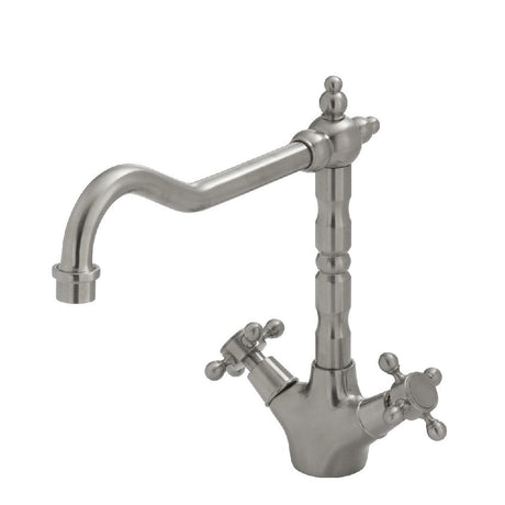 Fienza Lillian 336106Bn Shepherds Crook Brushed Nickel Sink Mixer Kitchen Taps
