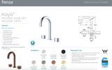 Fienza 338101GM-LF Kaya Round Hob Set Round Taps Gun Metal